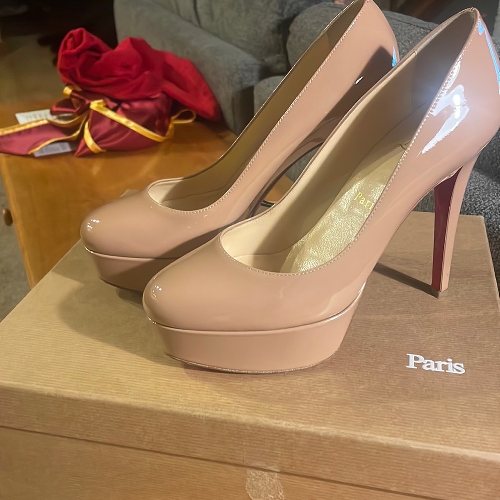 Louboutin Bianca 120 Calf Nude Size 37